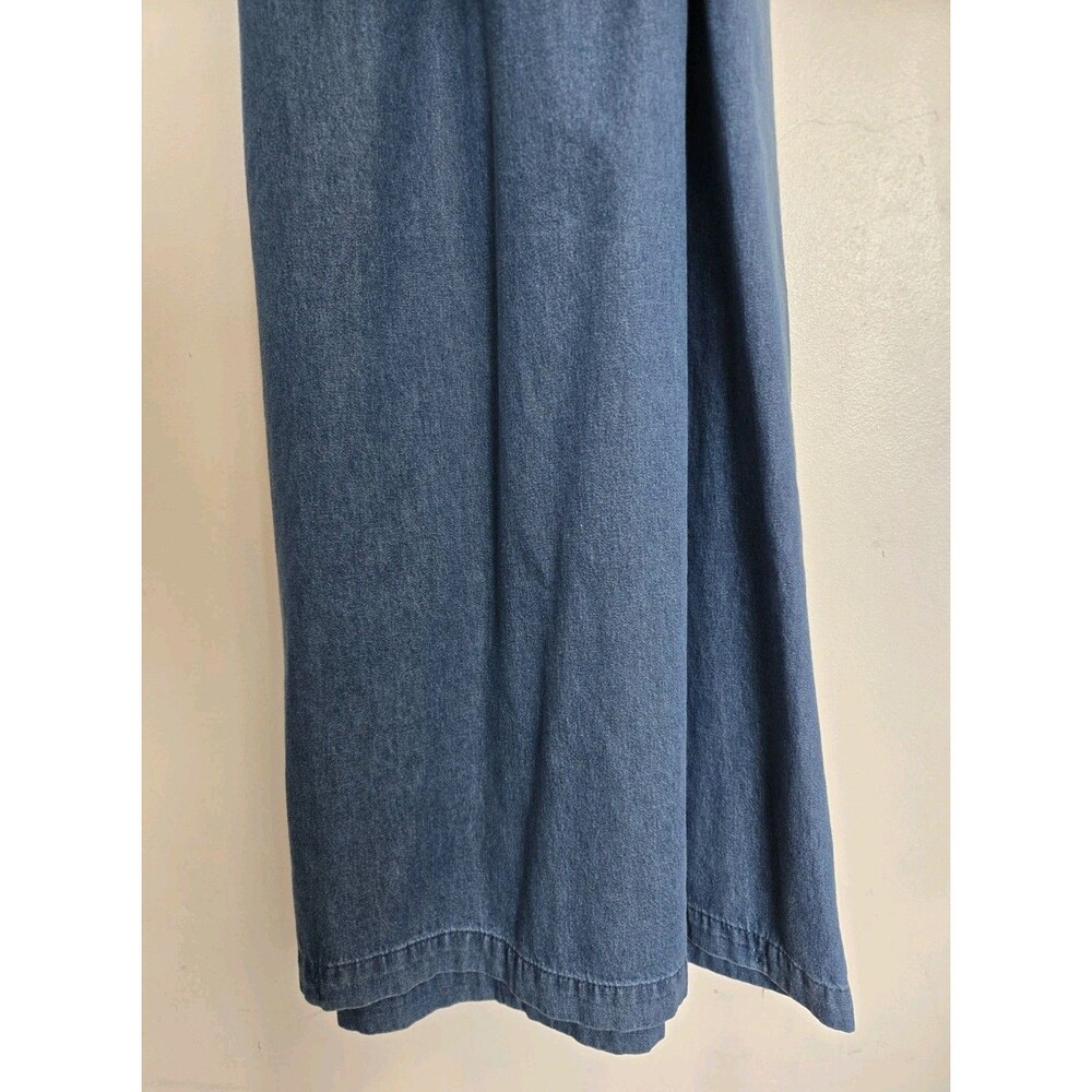 VTG Erika Dress Womens M Y2K 90s Denim Flower Blue Cottagecore Teacher Retro - Picture 3 of 7